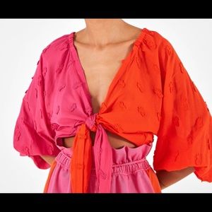 Farm Rio Color Block Pineapple Blouse